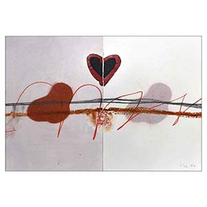 Gilles Le Dez, rythme-coeur, partie 1: 35 x 25,5 cm, partie 2: 35 x 25,5 cm, techniques mixtes, papier, 2020